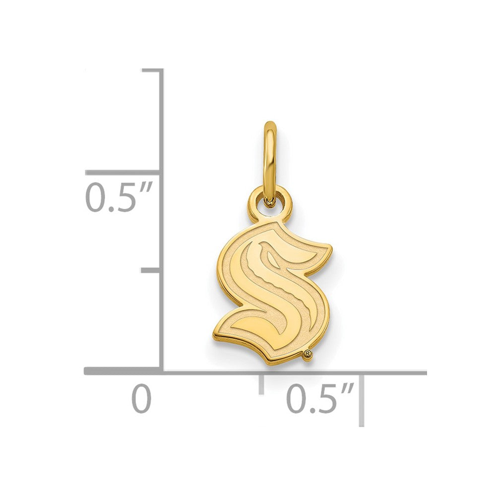 Alternate view of the 14K Yellow Gold NHL Seattle Kraken XS (Tiny) Charm by The Black Bow Jewelry Co.