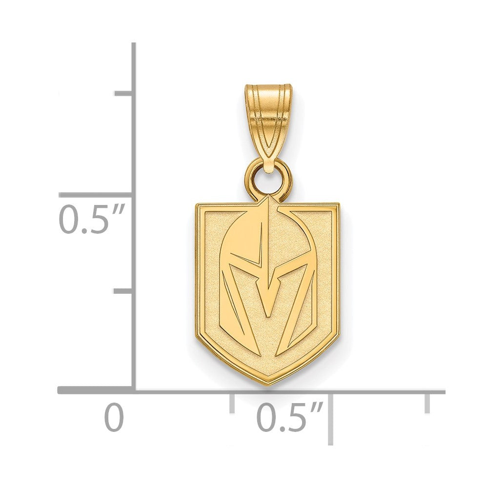 Alternate view of the 10K Yellow Gold NHL Vegas Golden Knights Small Pendant by The Black Bow Jewelry Co.