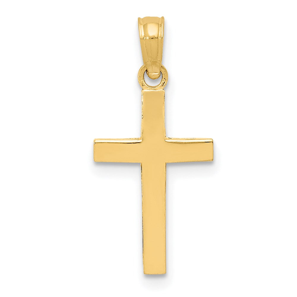 14k Yellow Gold, Beveled Latin Cross Pendant, Item P8319 by The Black Bow Jewelry Co.