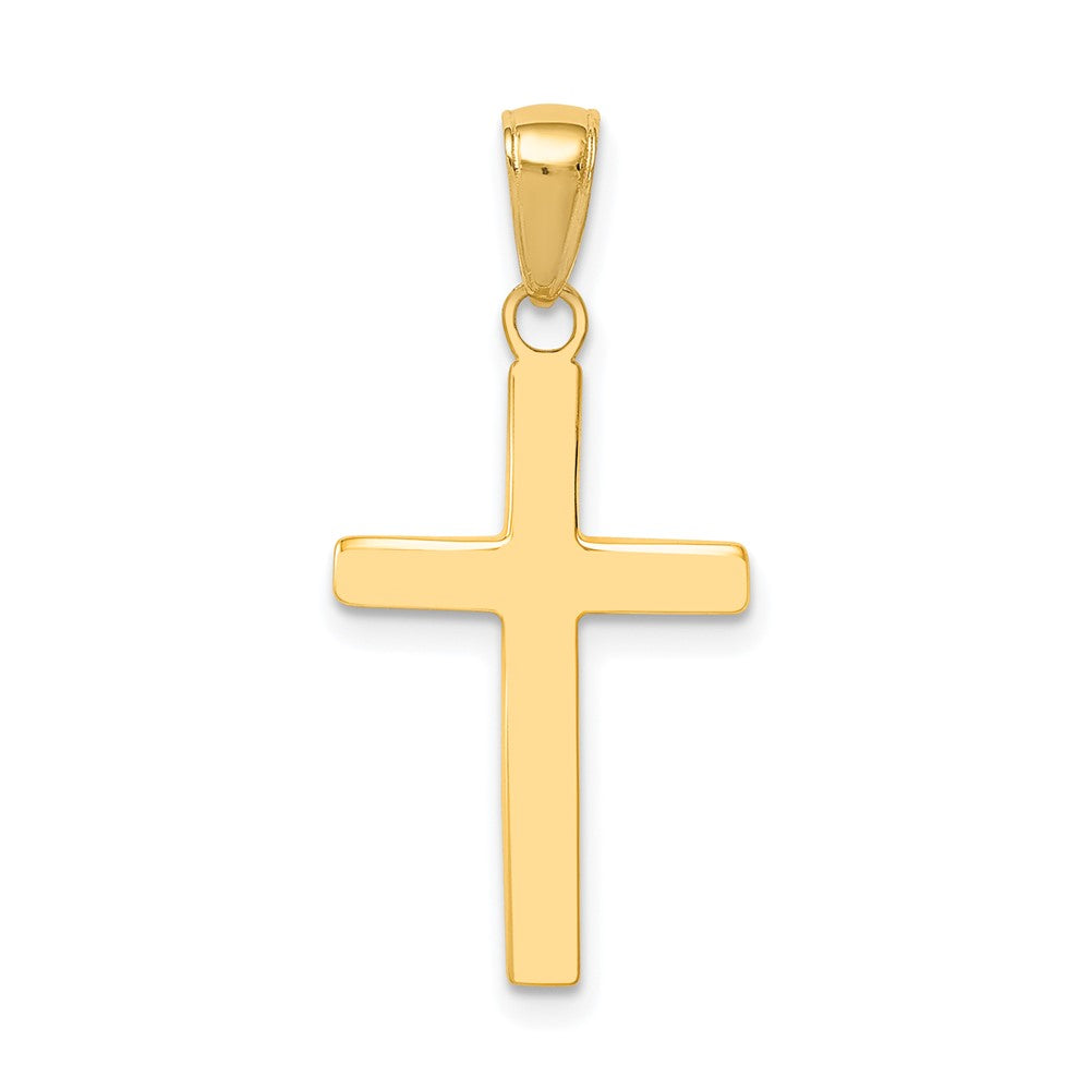 14k Yellow Gold, Polished, Latin Cross Pendant, Item P8322 by The Black Bow Jewelry Co.