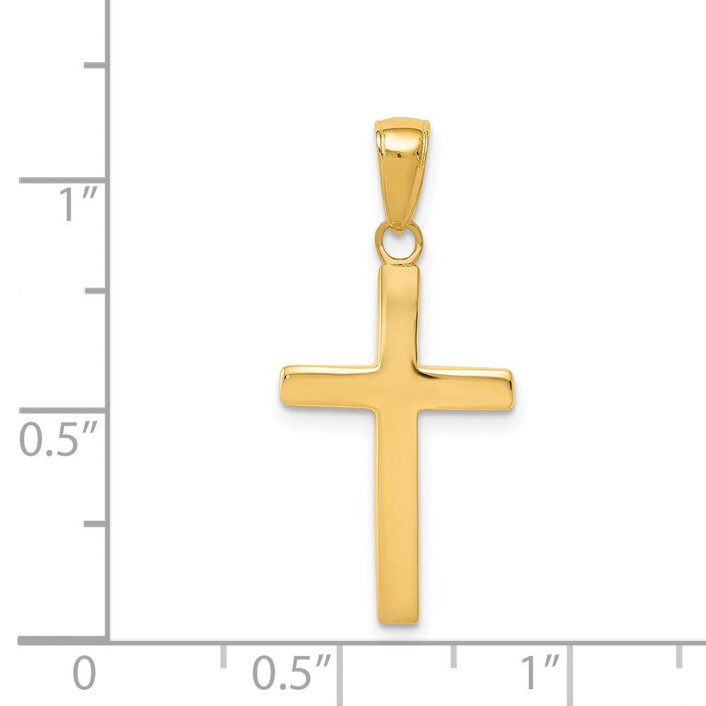 Alternate view of the 14k Yellow Gold, Polished, Latin Cross Pendant by The Black Bow Jewelry Co.