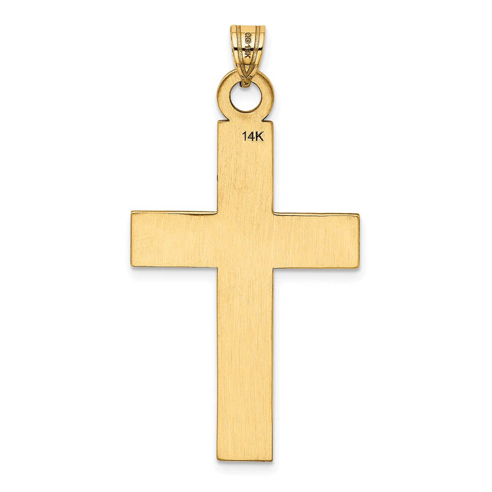 Alternate view of the 14k Yellow Gold, Textured, Latin Cross Pendant by The Black Bow Jewelry Co.