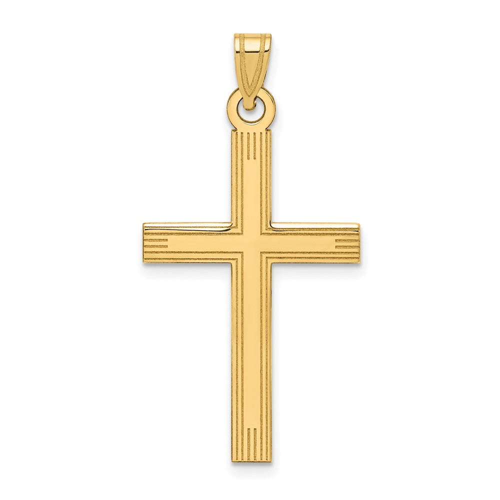 14k Yellow Gold, Casted, Latin Cross Pendant, Item P8325 by The Black Bow Jewelry Co.