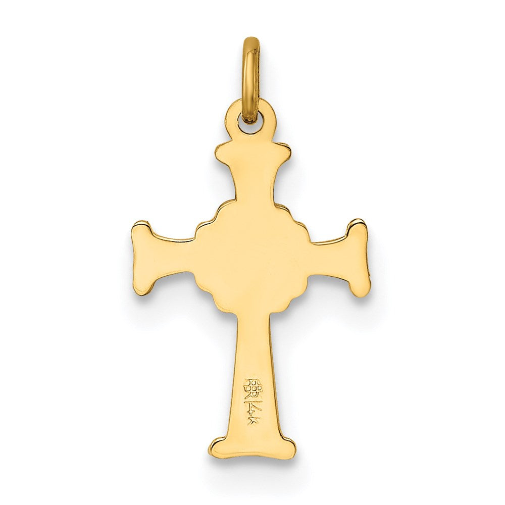 Alternate view of the 14k Yellow Gold, Dainty, Celtic Cross Charm by The Black Bow Jewelry Co.