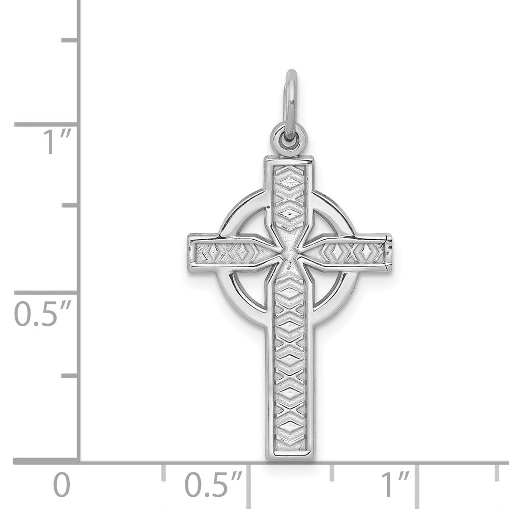 Alternate view of the 14k White Gold, Celtic Cross Charm by The Black Bow Jewelry Co.