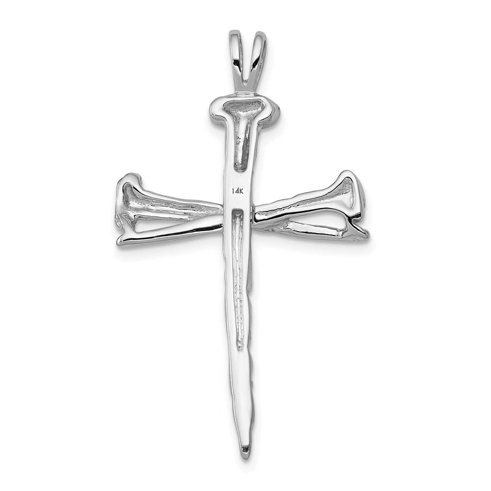 Alternate view of the Ladies 14k White Gold, Nail Cross Pendant 25 x 42mm by The Black Bow Jewelry Co.
