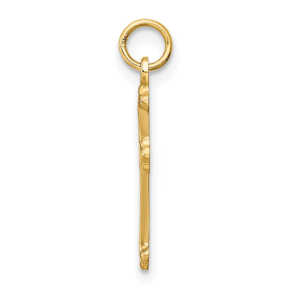 Alternate view of the 14k Yellow Gold Budded Cross Charm by The Black Bow Jewelry Co.