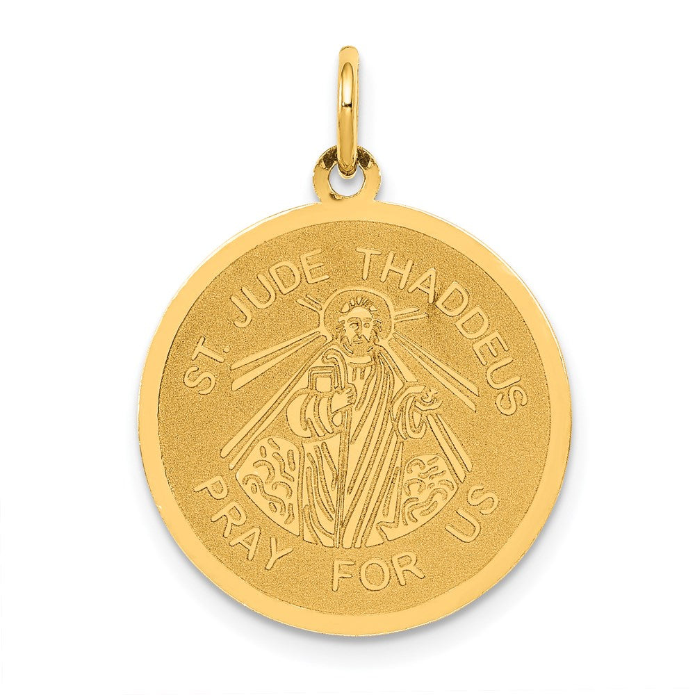 14k Yellow Gold Saint Jude Thaddeus Charm, 20mm (3/4 inch), Item P8356 by The Black Bow Jewelry Co.