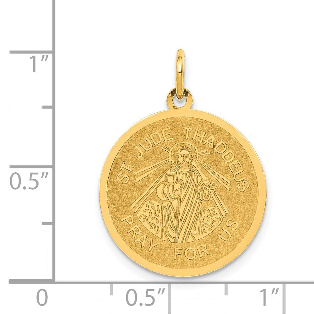 Alternate view of the 14k Yellow Gold Saint Jude Thaddeus Charm, 20mm (3/4 inch) by The Black Bow Jewelry Co.