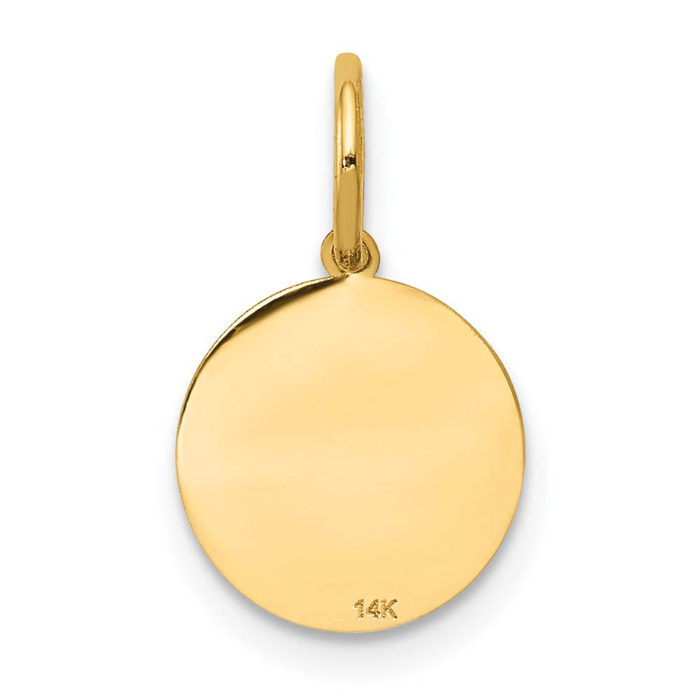 Alternate view of the 14k Yellow Gold Small Baptism Charm, 10mm (3/8 inch) by The Black Bow Jewelry Co.