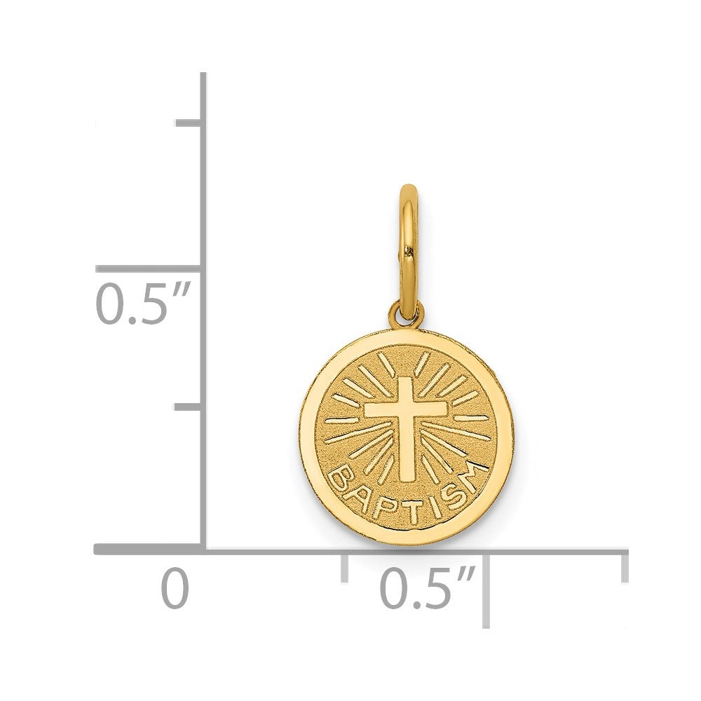 Alternate view of the 14k Yellow Gold Small Baptism Charm, 10mm (3/8 inch) by The Black Bow Jewelry Co.