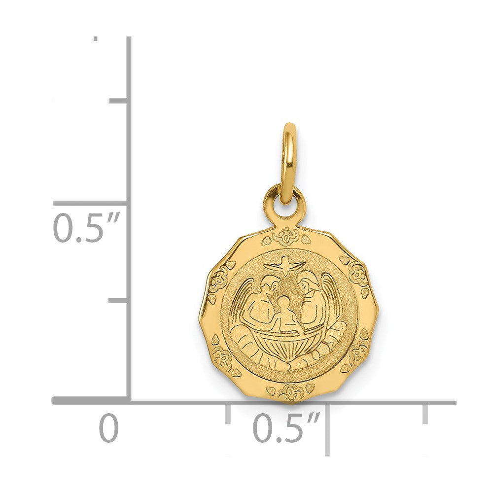 Alternate view of the 14k Yellow Gold Polished Baptism Charm, 12.5mm (1/2 inch) by The Black Bow Jewelry Co.