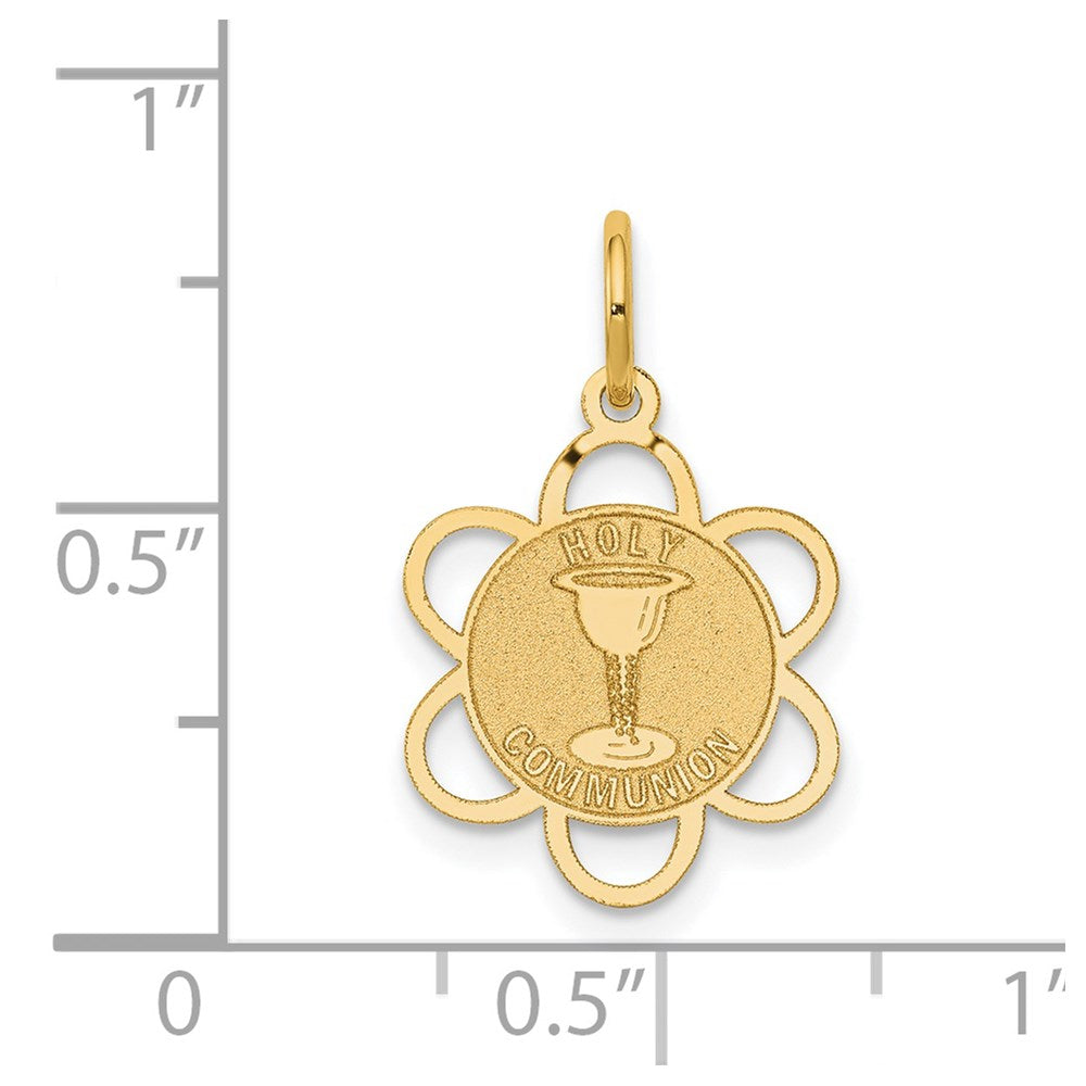 Alternate view of the 14k Yellow Gold Holy Communion Charm, 13mm (1/2 inch) by The Black Bow Jewelry Co.