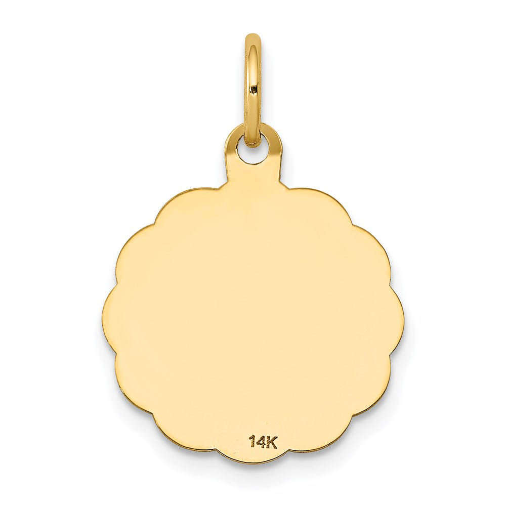 Alternate view of the 14k Yellow Gold Medium Holy Communion Charm, 16mm (5/8 inch) by The Black Bow Jewelry Co.