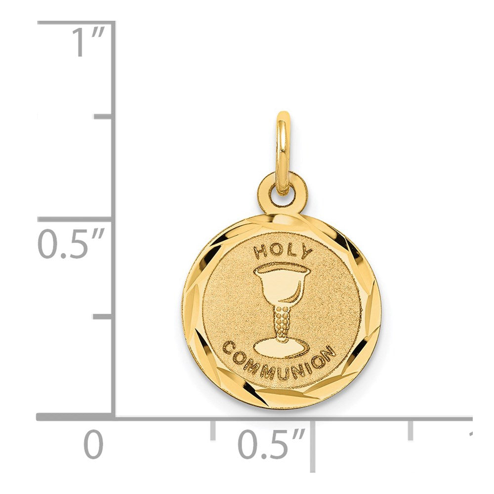 Alternate view of the 14k Yellow Gold Small Holy Communion Charm, 13mm (1/2 inch) by The Black Bow Jewelry Co.