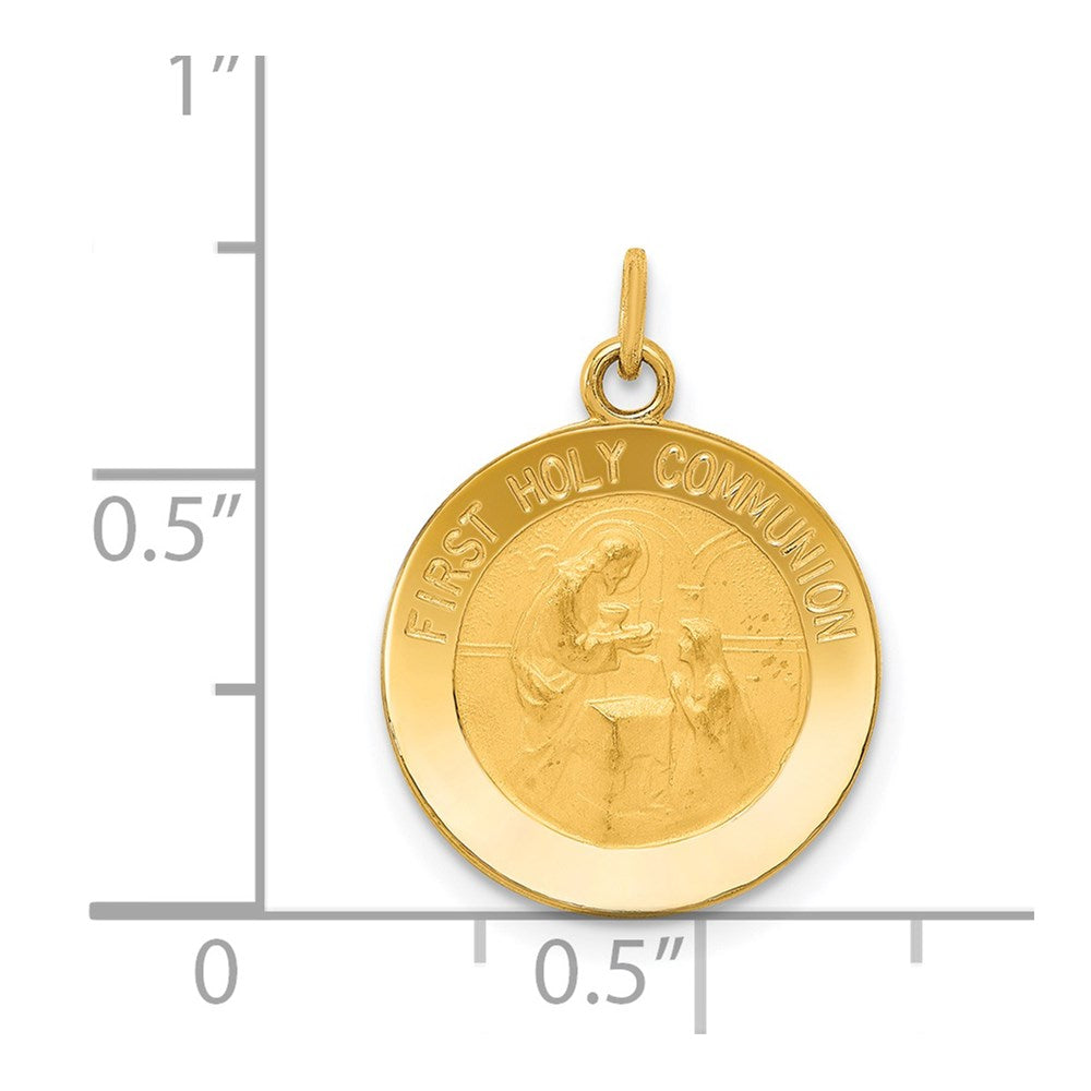 Alternate view of the 14k Yellow Gold First Holy Communion Charm, 15mm (9/16 inch) by The Black Bow Jewelry Co.