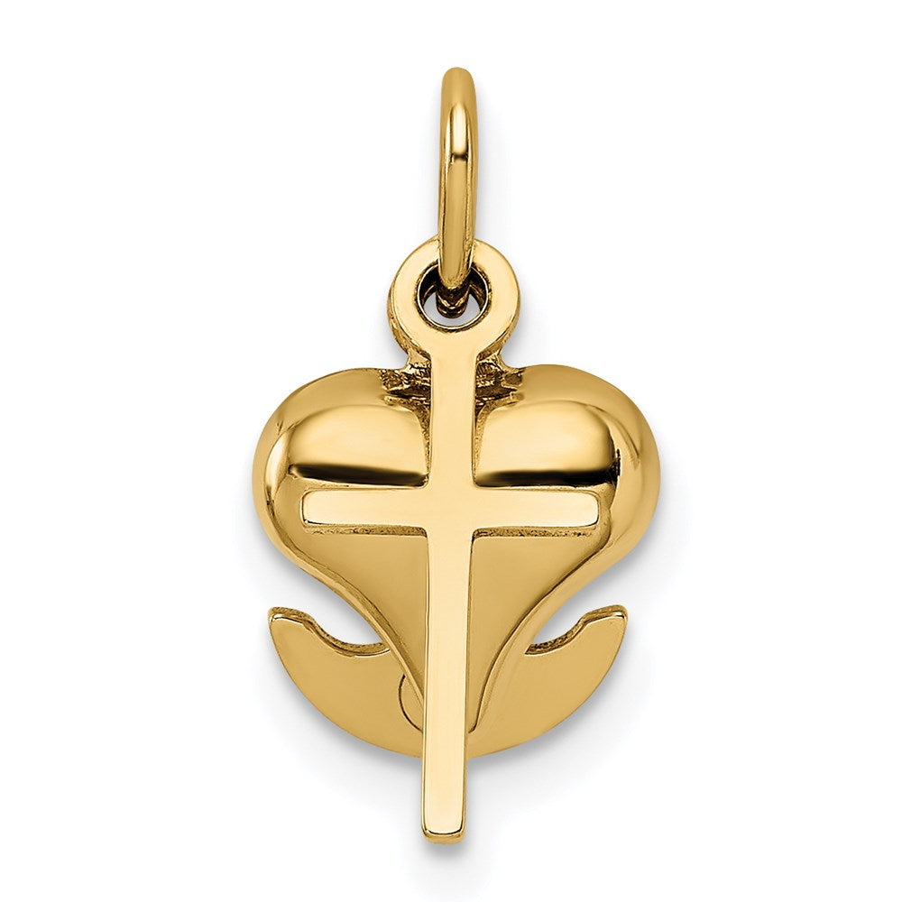 Alternate view of the 14k Yellow Gold, Small Faith, Hope and Charity Charm by The Black Bow Jewelry Co.