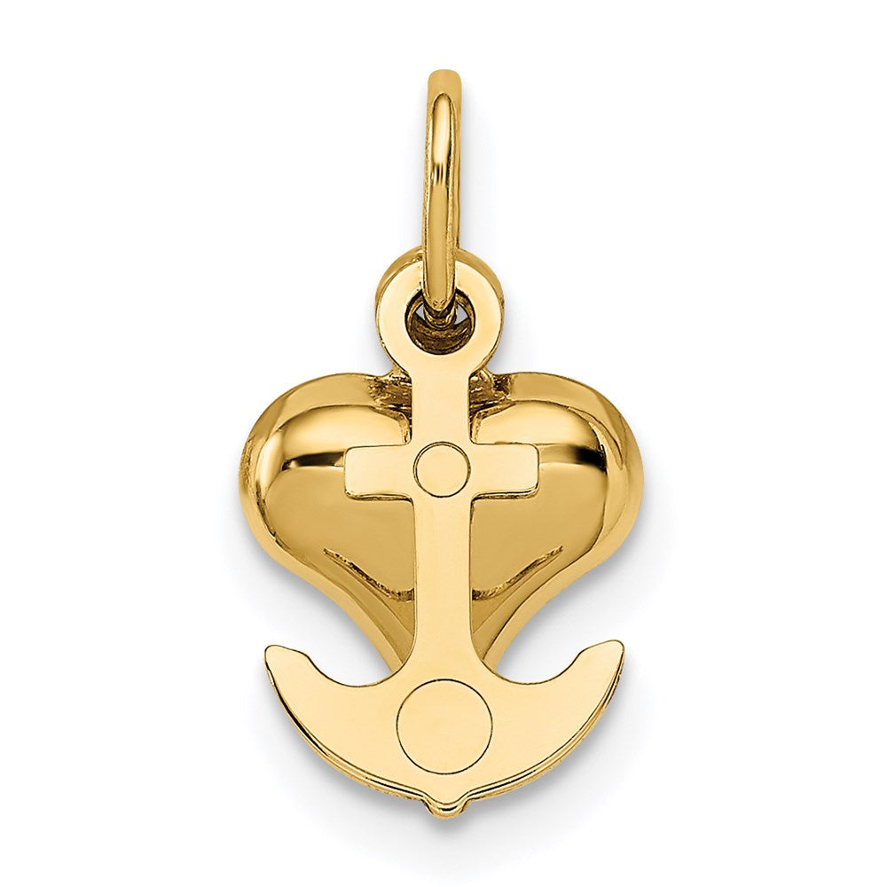 Alternate view of the 14k Yellow Gold, Small Faith, Hope and Charity Charm by The Black Bow Jewelry Co.