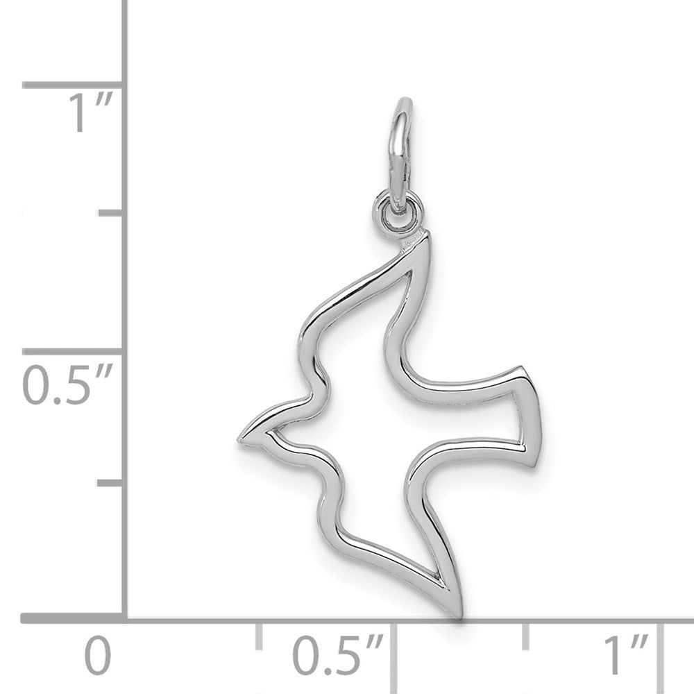 Alternate view of the 14k White Gold Dove Charm by The Black Bow Jewelry Co.