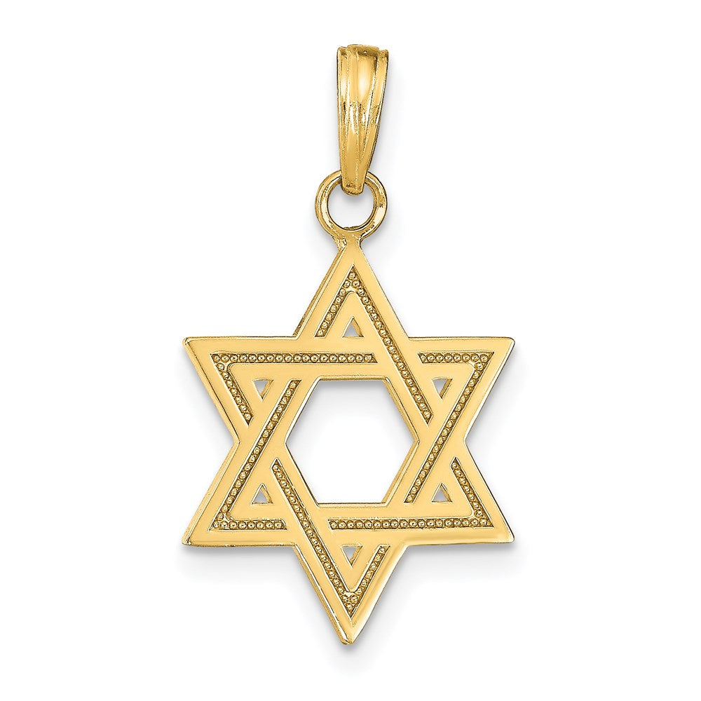 14k Yellow Gold Star of David Pendant, Item P8389 by The Black Bow Jewelry Co.