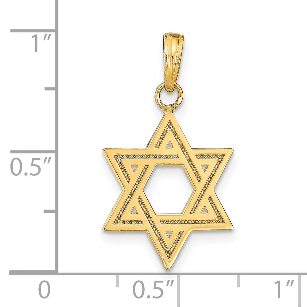 Alternate view of the 14k Yellow Gold Star of David Pendant by The Black Bow Jewelry Co.