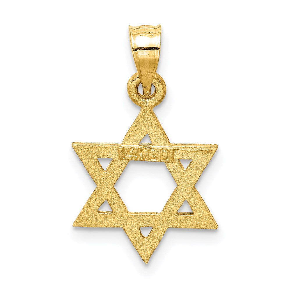 Alternate view of the 14k Yellow Gold Small Star of David Charm by The Black Bow Jewelry Co.