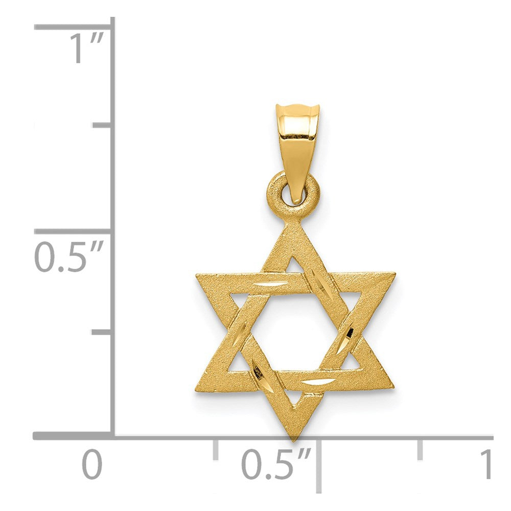 Alternate view of the 14k Yellow Gold Small Star of David Charm by The Black Bow Jewelry Co.