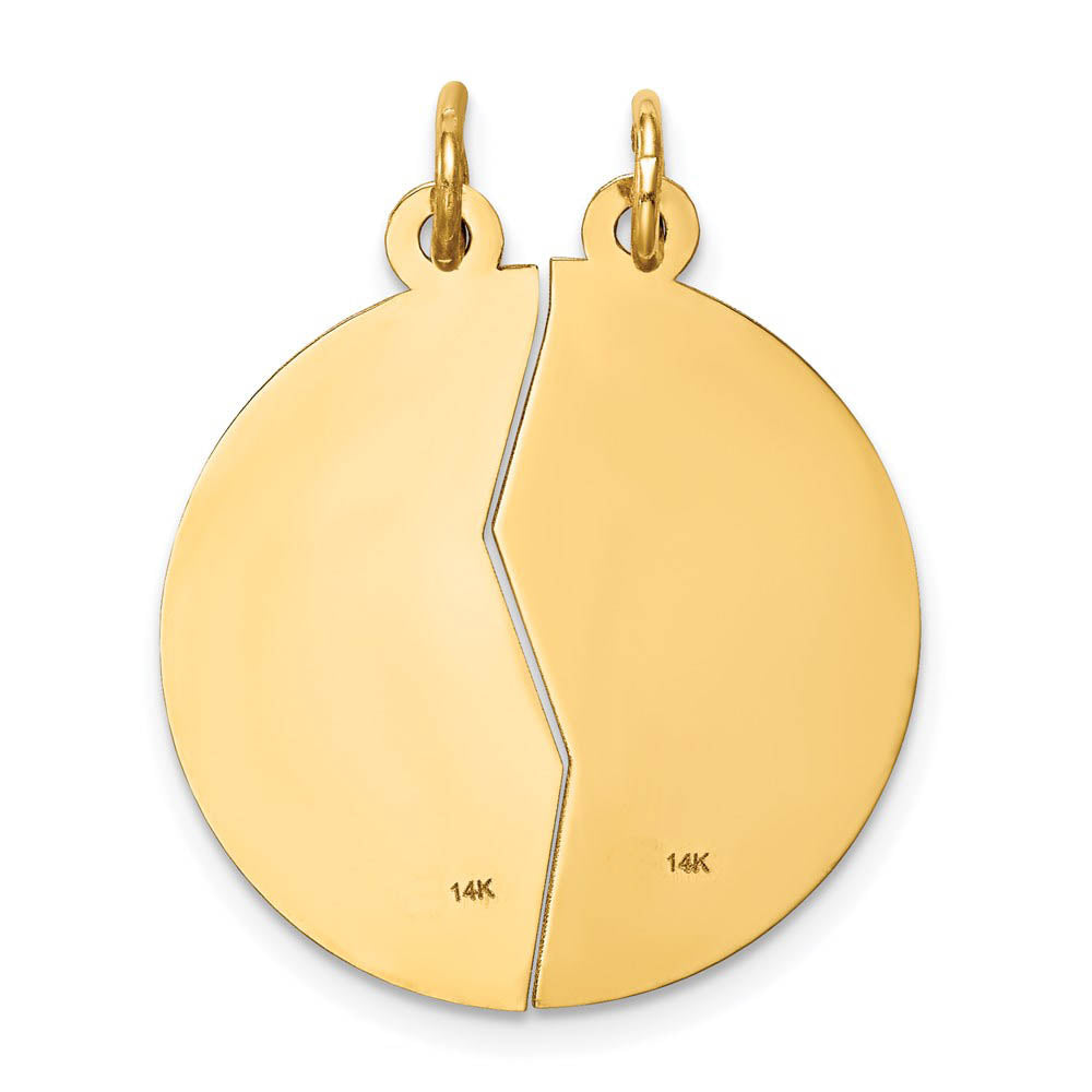Alternate view of the 14k Yellow Gold Mizpah Break-apart Coin by The Black Bow Jewelry Co.