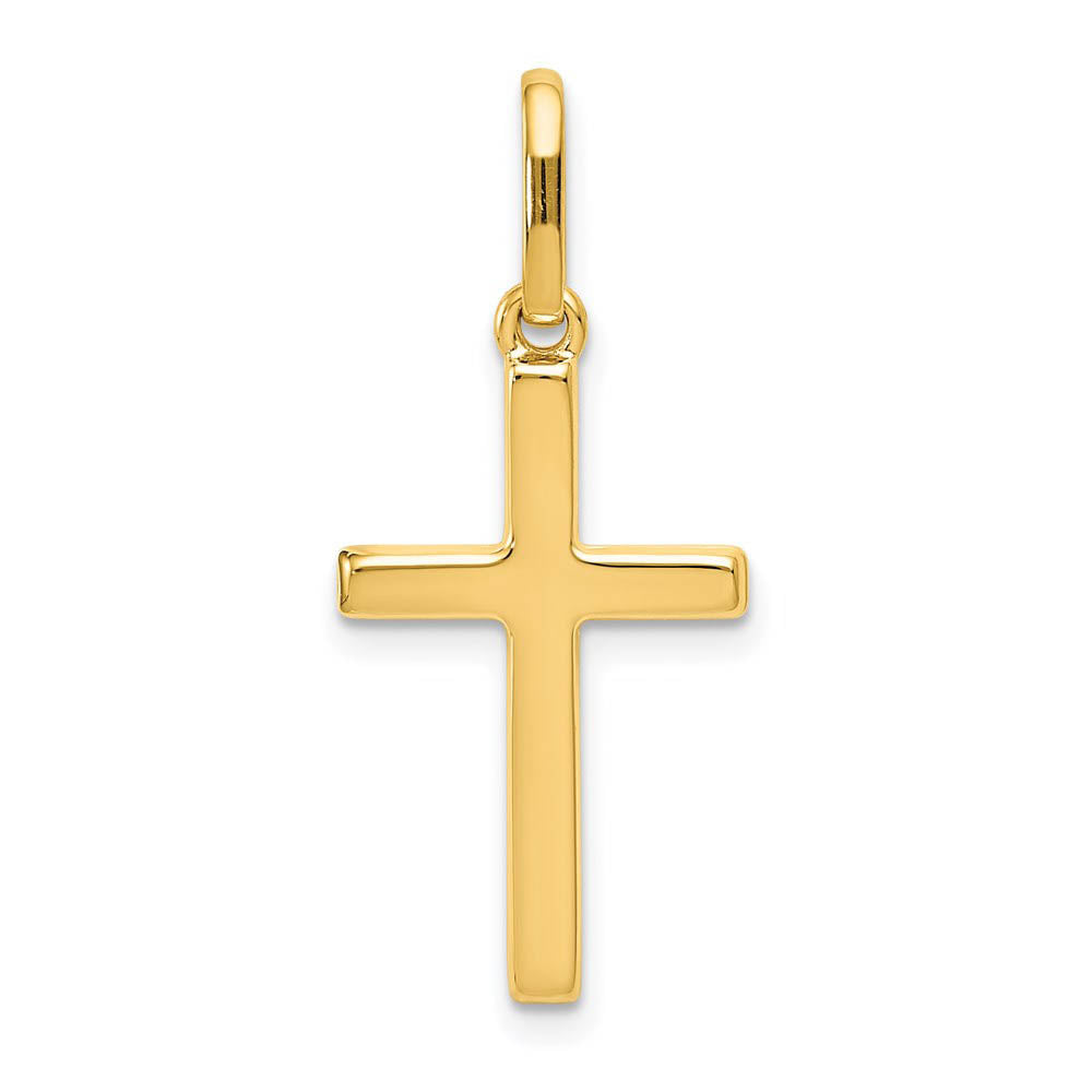 14k Yellow Gold, Hollow, Latin Cross Pendant, Item P8393 by The Black Bow Jewelry Co.