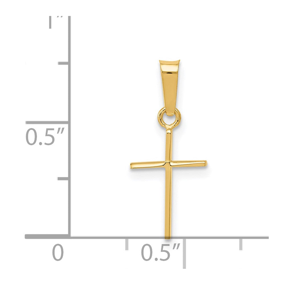 Alternate view of the 14k Yellow Gold, Thin, Latin Cross Pendant by The Black Bow Jewelry Co.