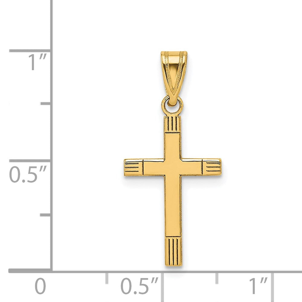 Alternate view of the 14k Yellow Gold, Stamped, Latin Cross Pendant by The Black Bow Jewelry Co.