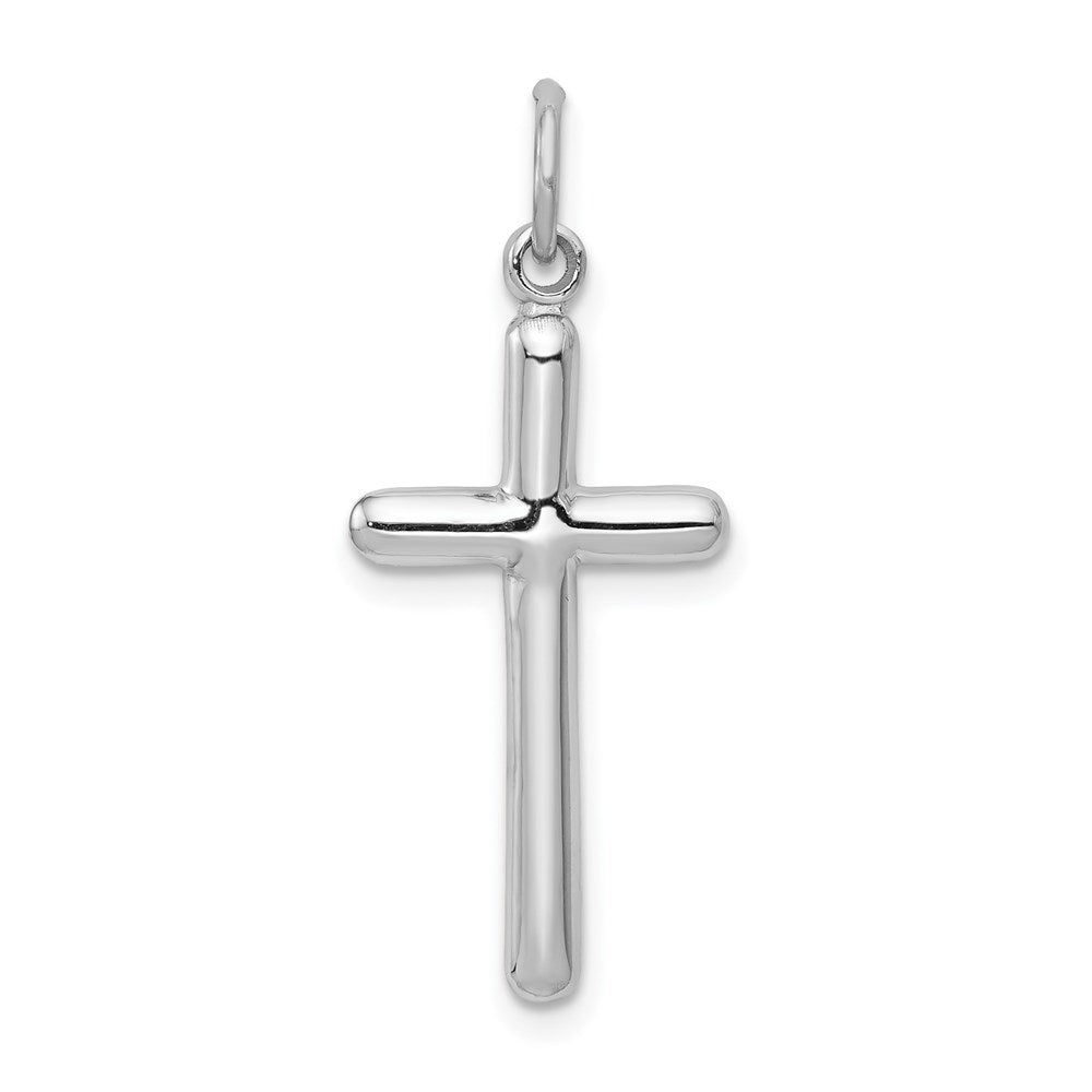 14k White Gold Textured Latin Cross Pendant, Item P8397 by The Black Bow Jewelry Co.