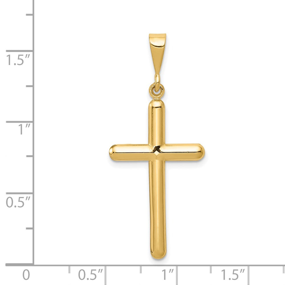 Alternate view of the 14k Yellow Gold, Latin Cross Pendant by The Black Bow Jewelry Co.