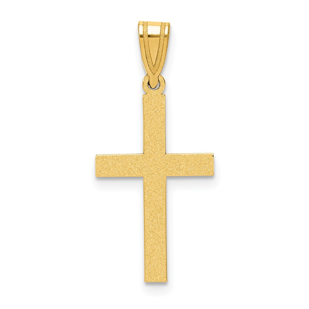 14k Yellow Gold Polished Latin Cross Pendant, Item P8400 by The Black Bow Jewelry Co.