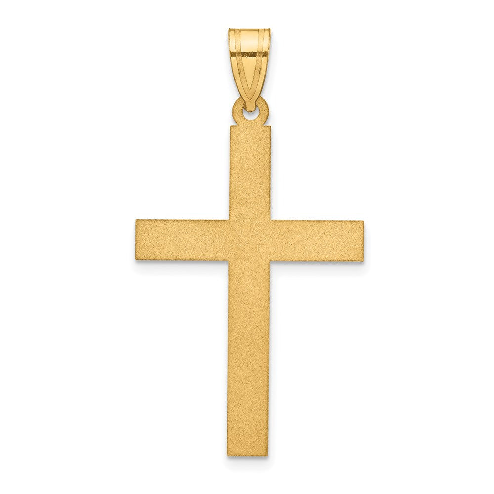 14k Yellow Gold Satin Latin Cross Pendant, 33mm, Item P8405 by The Black Bow Jewelry Co.
