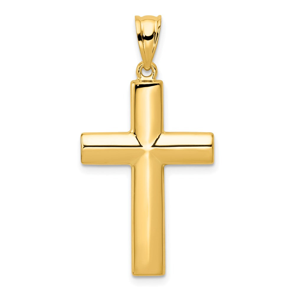 14k Yellow Gold, Hollow Cross Pendant, Item P8407 by The Black Bow Jewelry Co.
