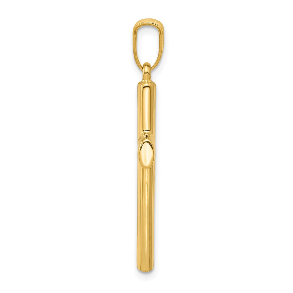 Alternate view of the 14k Yellow Gold, Hollow Cross Pendant by The Black Bow Jewelry Co.