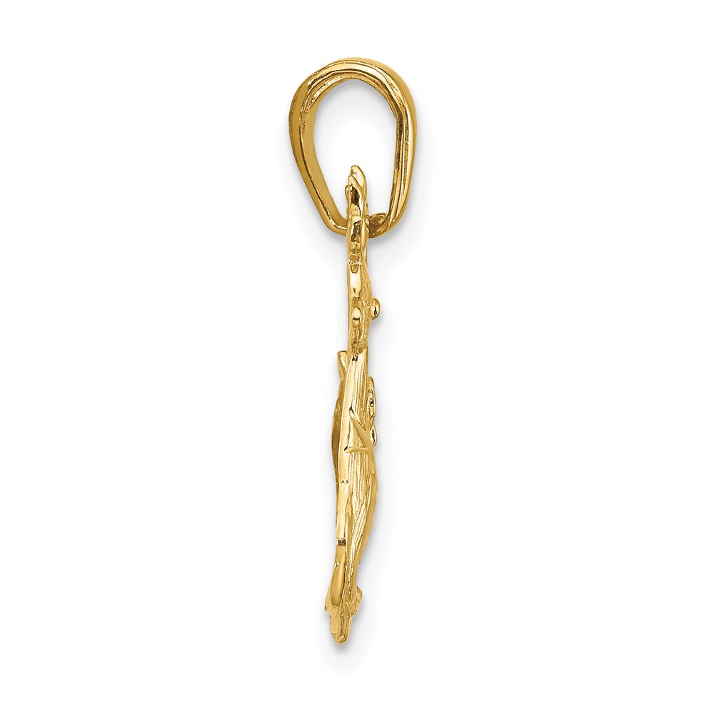 Alternate view of the 14k Yellow Gold Reindeer Charm by The Black Bow Jewelry Co.