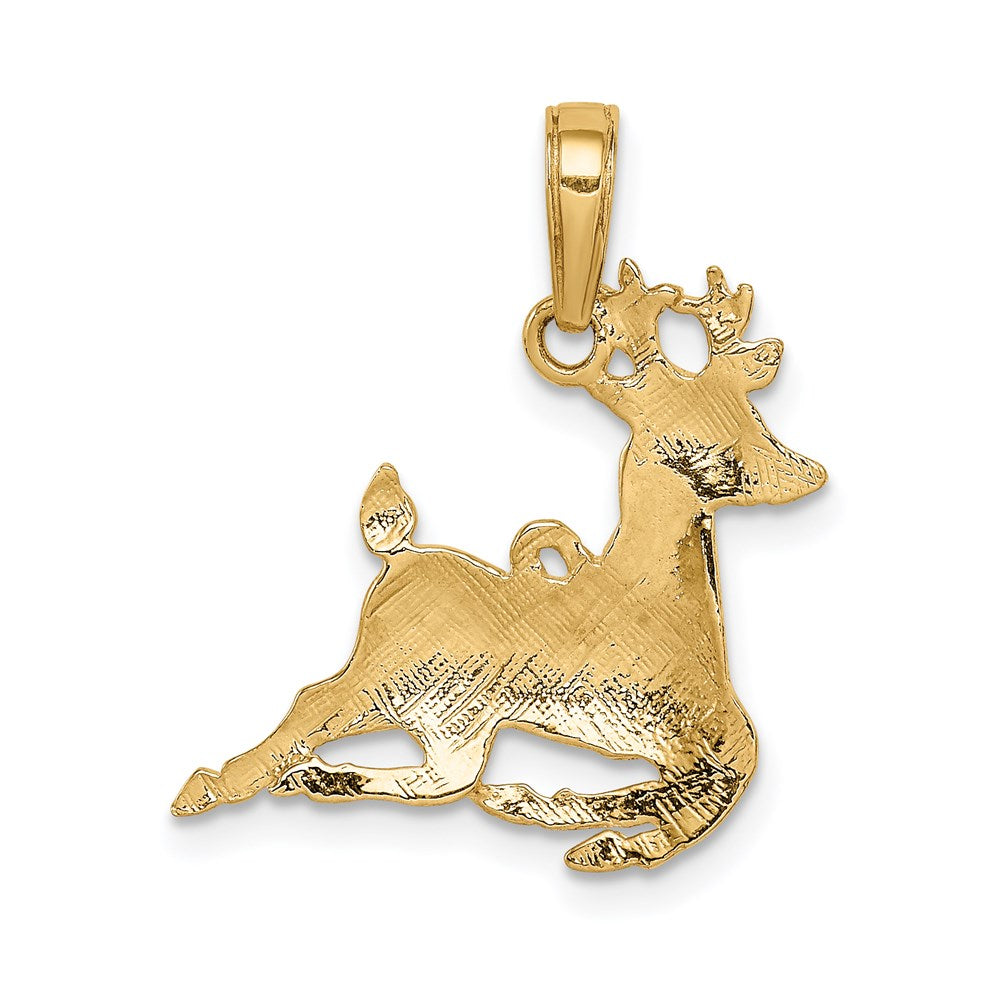 Alternate view of the 14k Yellow Gold Reindeer Charm by The Black Bow Jewelry Co.