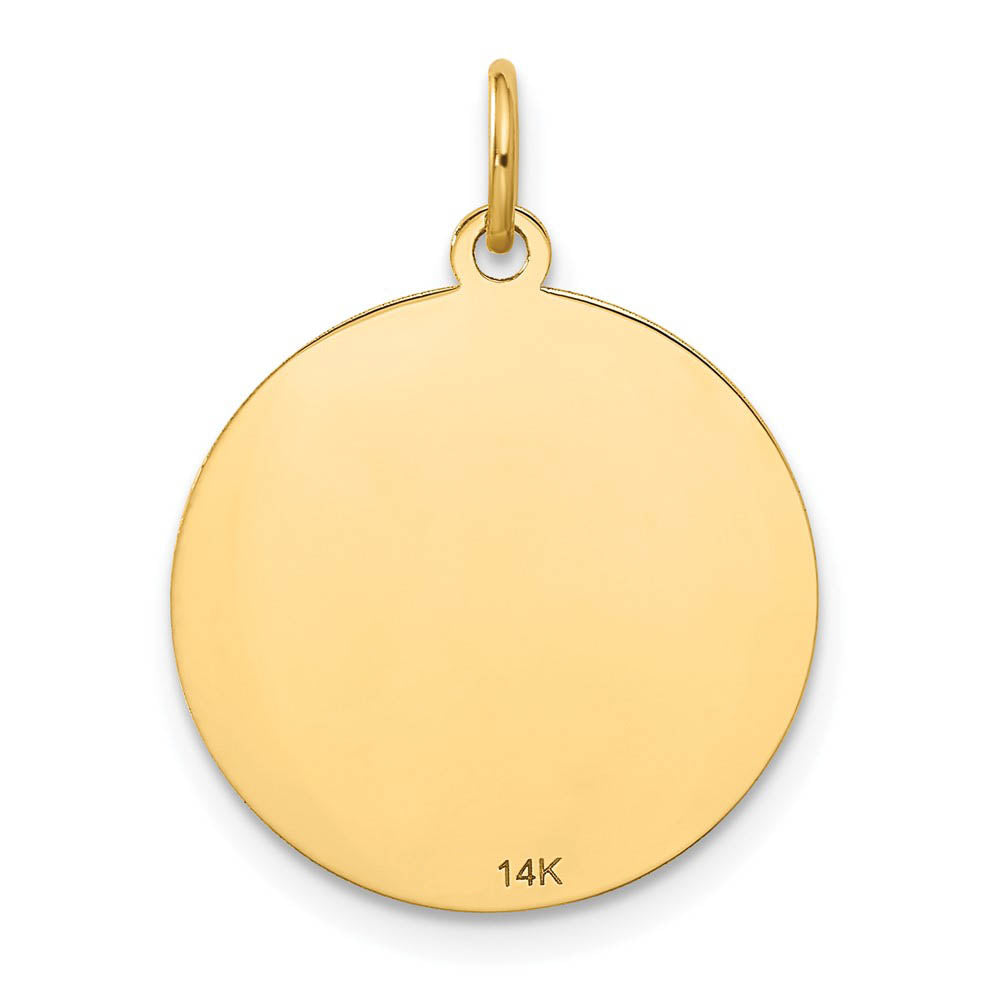 Alternate view of the 14k Yellow Gold, Merry Christmas Round Disc Charm, 19mm (3/4 inch) by The Black Bow Jewelry Co.