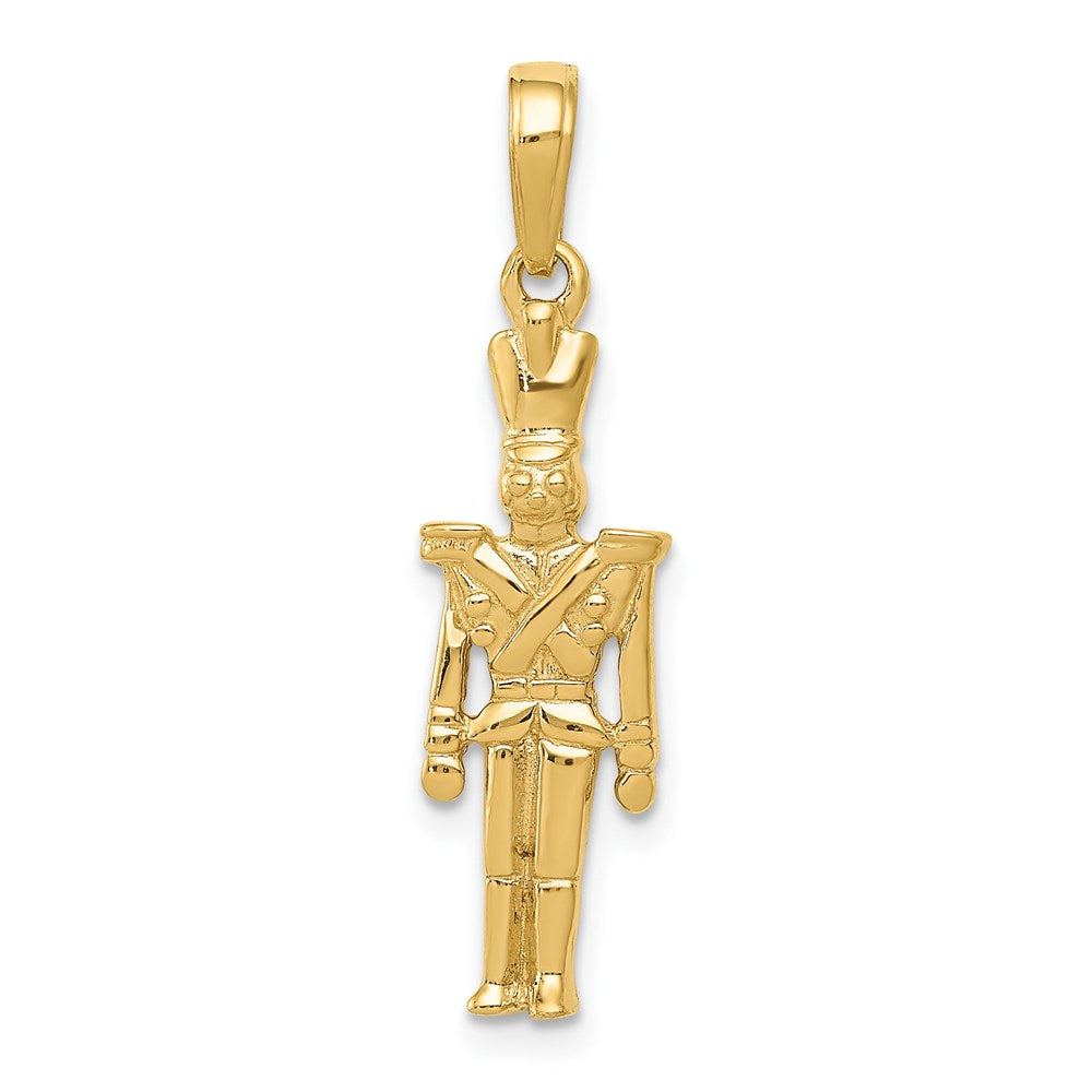 14k Yellow Gold 3D Toy Soldier Pendant, Item P8432 by The Black Bow Jewelry Co.