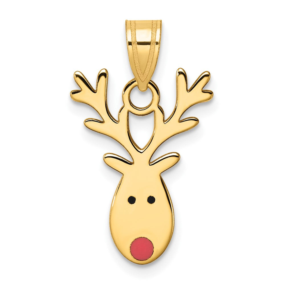 14k Yellow Gold Animated Reindeer Charm, Item P8470 by The Black Bow Jewelry Co.