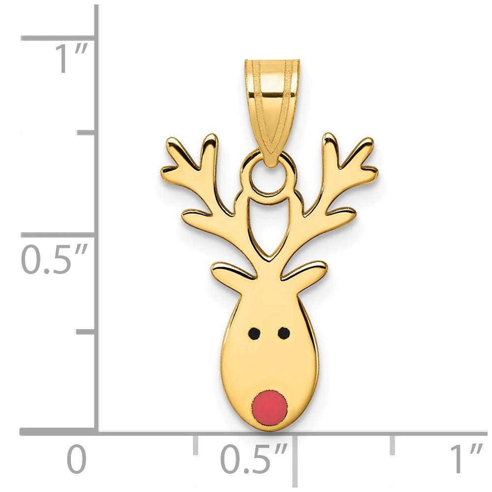 Alternate view of the 14k Yellow Gold Animated Reindeer Charm by The Black Bow Jewelry Co.