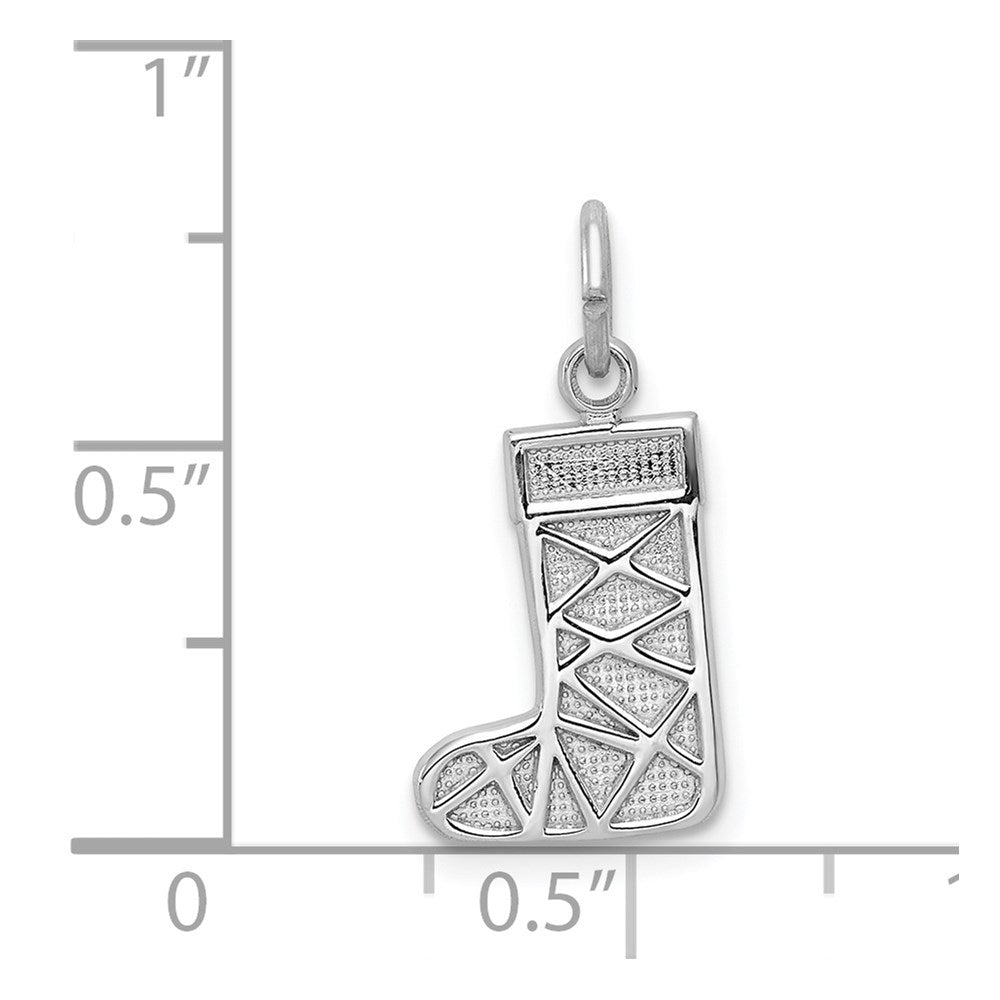 Alternate view of the 14k White Gold, Christmas Stocking Charm by The Black Bow Jewelry Co.