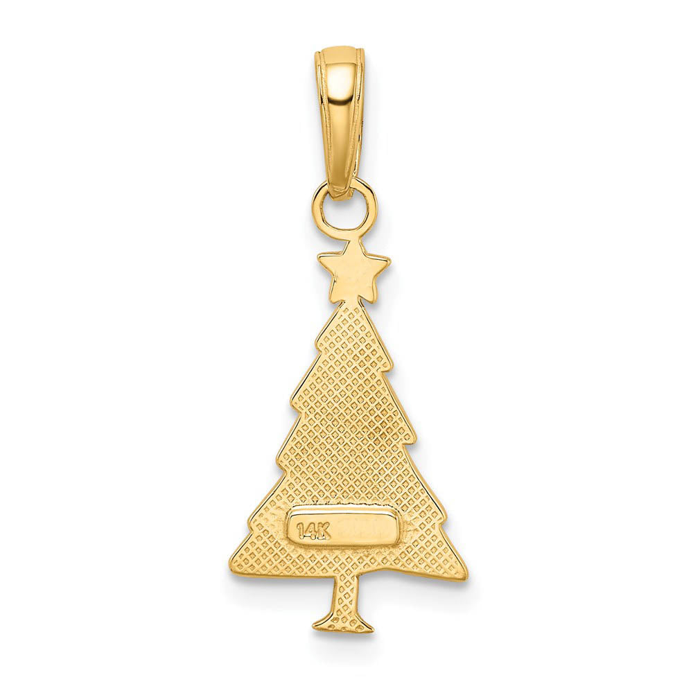 Alternate view of the 14k Yellow Gold Christmas Tree and Garland Pendant, 3/4 Inch by The Black Bow Jewelry Co.