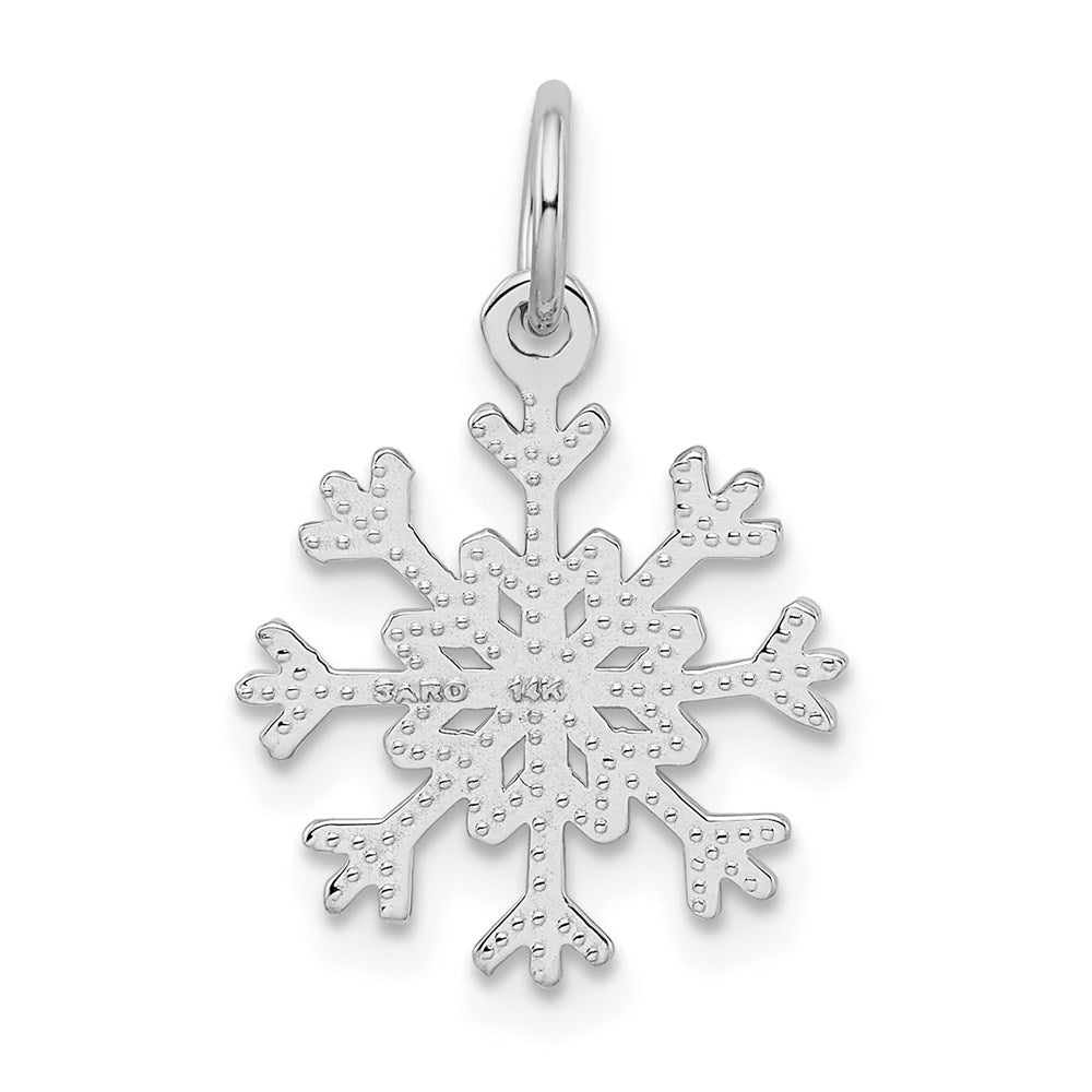 Alternate view of the 14k White Gold Breckenridge Snowflake Pendant, 9/16 Inch by The Black Bow Jewelry Co.