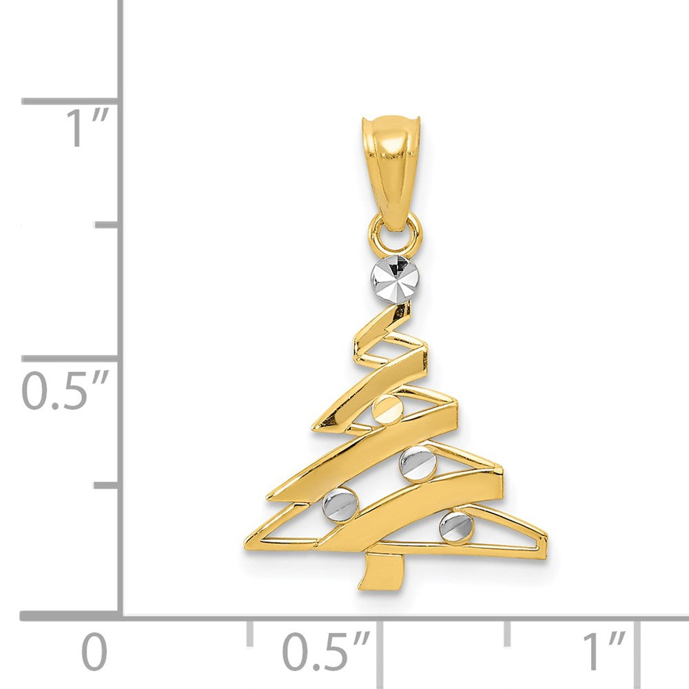 Alternate view of the 14k Yellow Gold, Christmas Tree Pendant by The Black Bow Jewelry Co.