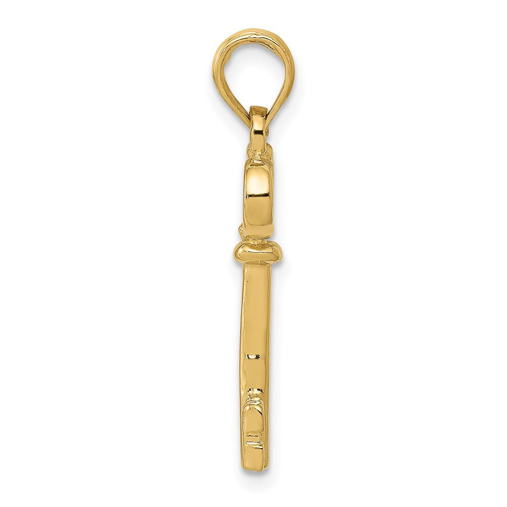 Alternate view of the 14k Yellow Gold Key to My Heart Pendant by The Black Bow Jewelry Co.
