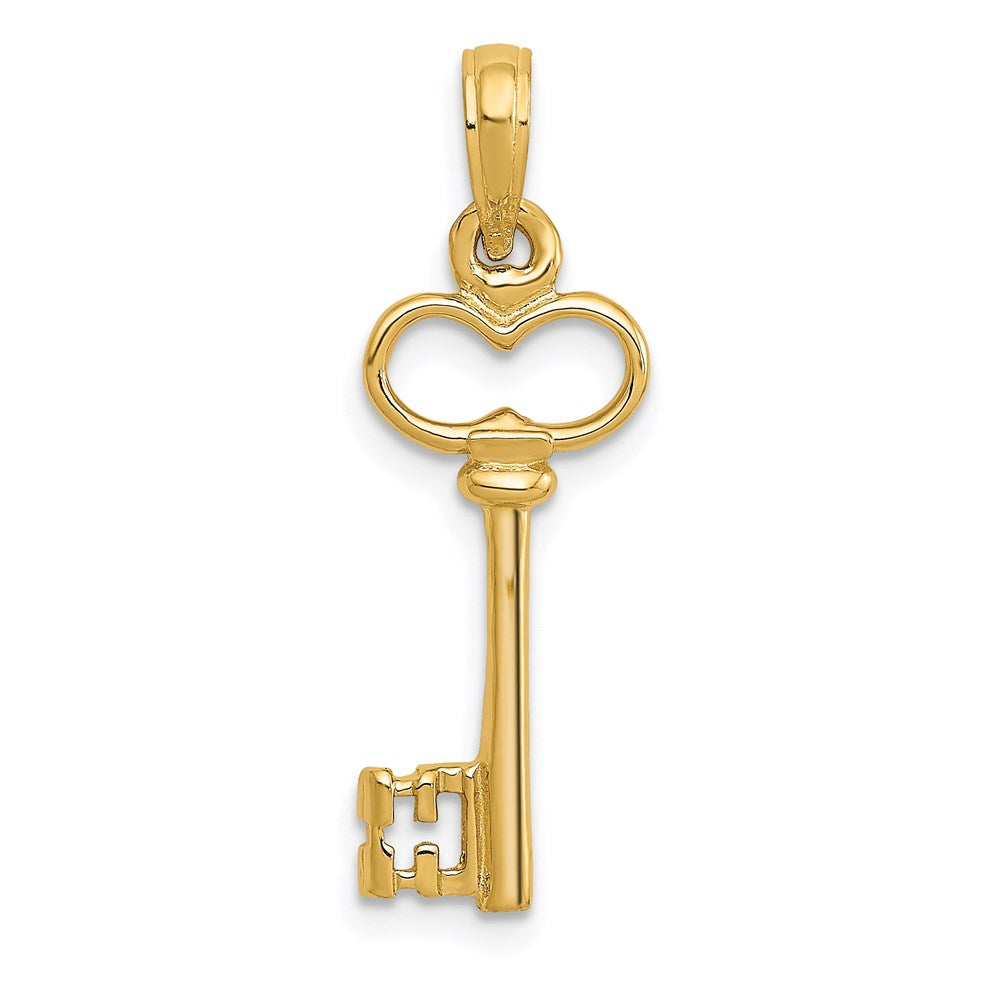 Alternate view of the 14k Yellow Gold Key to My Heart Pendant by The Black Bow Jewelry Co.