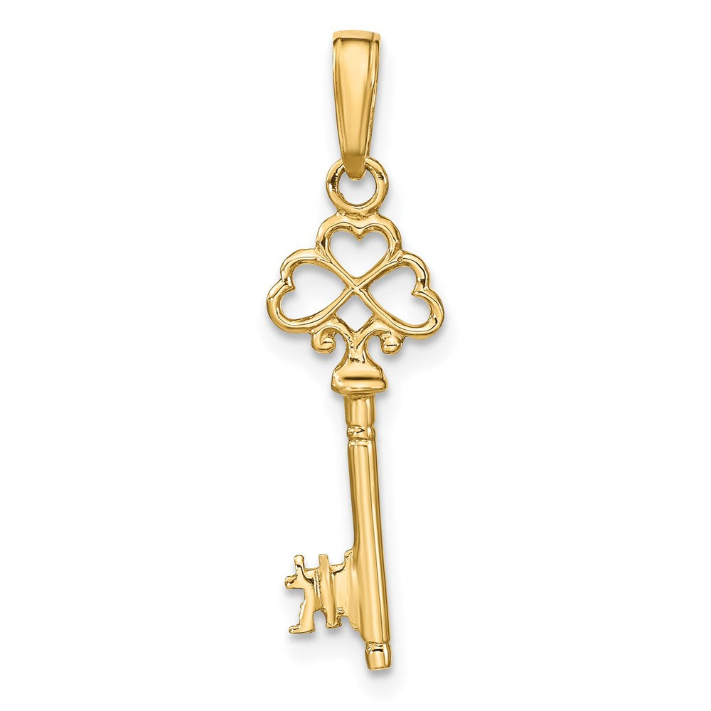 Alternate view of the 14k Yellow Gold 3D Gold Key Charm by The Black Bow Jewelry Co.